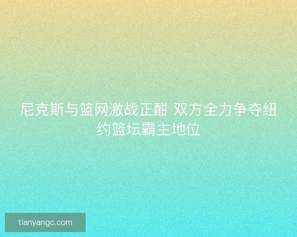 尼克斯与篮网激战正酣 双方全力争夺纽约篮坛霸主地位