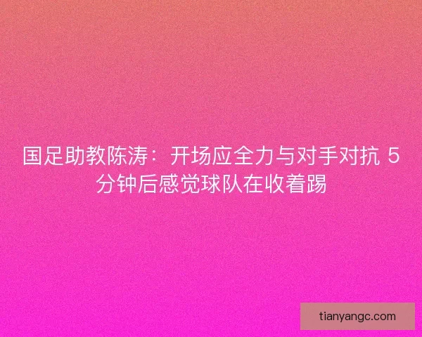 国足助教陈涛：开场应全力与对手对抗 5分钟后感觉球队在收着踢
